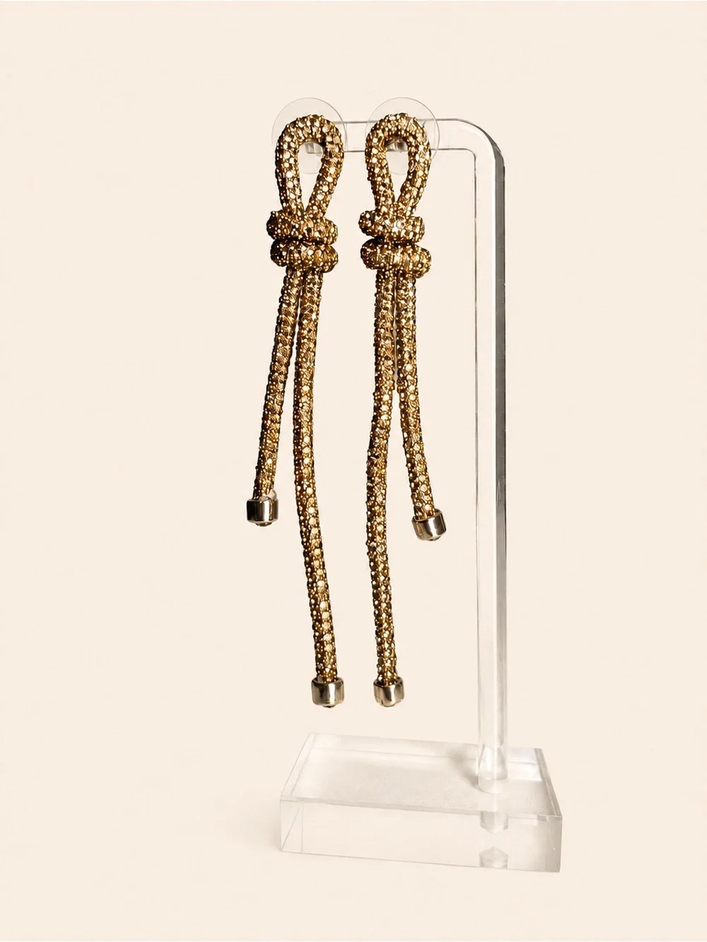 ✨🪢 A New Day Light Colorado Topaz Pavé Knotted Rope Statement Earrings